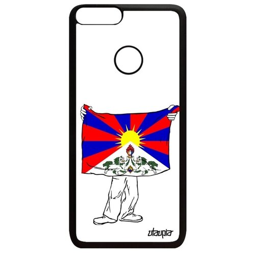 фото Противоударный чехол для телефона // huawei p smart 2018 // "флаг тибета с руками" путешествие государственный, utaupia, белый