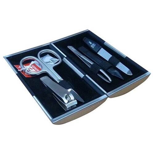 Маникюрный набор YES 9312GAR, 5 предметов, металлик/чёрный