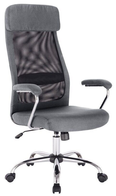 Кресло Easy Chair сетка/ткань черный/серый, хром
