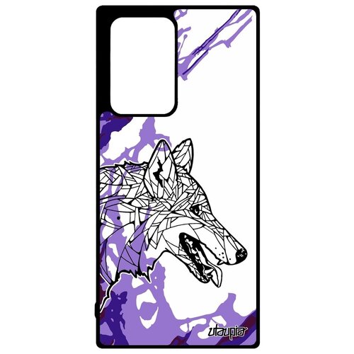 фото Дизайнерский чехол на телефон // samsung galaxy note 20 ultra // "волк" wolf хищник, utaupia, фиолетовый