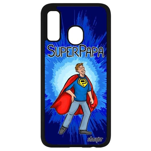 фото Красивый чехол для телефона // galaxy a40 // "суперпапа" семья рисунок, utaupia, синий