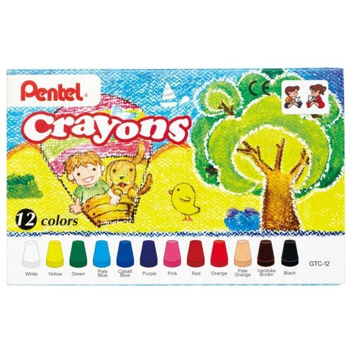 Купить Восковые мелки Crayons 12 шт., Pentel, воск