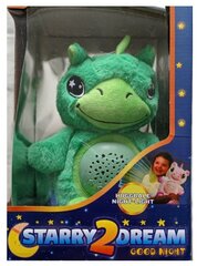 Зелёный Динозаврик . мягкая игрушка ночник-проектор STARRY2 DREAM. Good night. Свет, запись голоса, музыка.