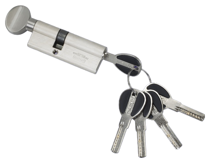 Цилиндровый механизм (личинка для замка)с перфорированным ключами. ключ-вертушка CW30/50 (80mm) SN (Матовый никель) MSM