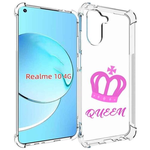 Чехол MyPads корона-королевы-розовый для Realme 10 задняя-панель-накладка-бампер
