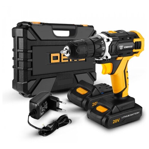 DEKO Аккумуляторная дрель 20В набор 63 инструментов в кейсе DKCD20FU-Li 15Ahx2 63 tools 700000₽