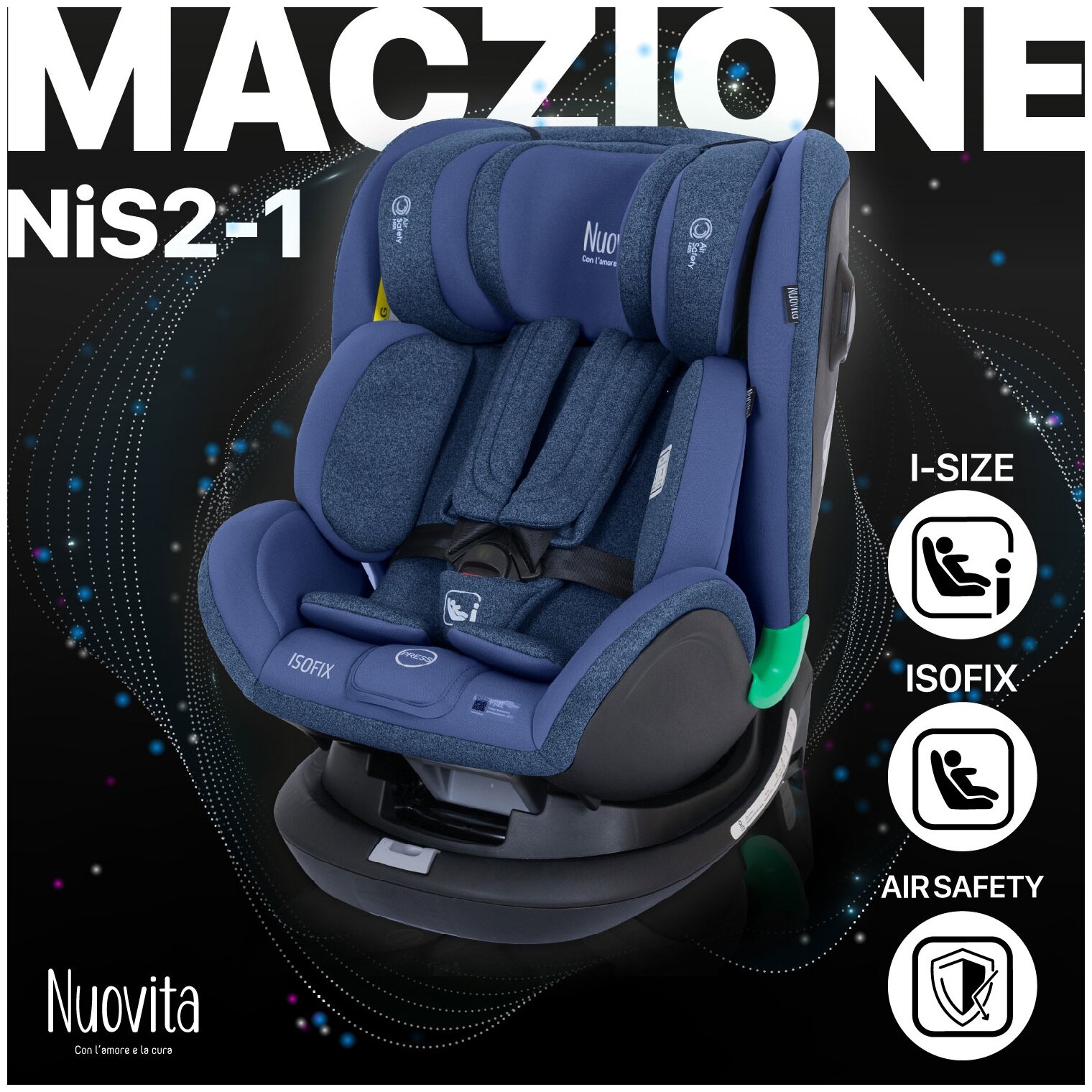 Автокресло Nuovita Maczione NiS2-1 Blu/Синий