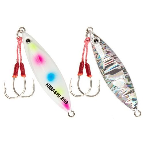 Пилькер Higashi Mau jigu 20g DAH #8 5pcs jig assist hook 90mm luminous octopus slow soft skirted lure saltwater double hook inchiku fish hooks tai kabura peche