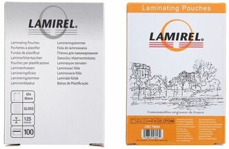 Пленка для ламинирования 100шт Lamirel 65x95мм 125мкм