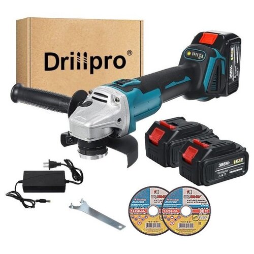 Аккумуляторная УШМ DrillPro 125 мм c АКБ-2шт 18V MAX LITHIUM Li-ion и зарядкой адаптирована к 18V батареи Маkitа 742000₽