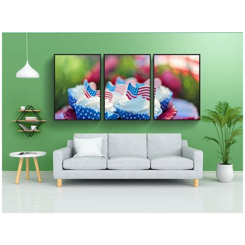 фото Набор модулных постеров для интерьера "четвертое июля, 4 июля, патриотический" 60x90 см. в тубусе, без рамки lotsprints