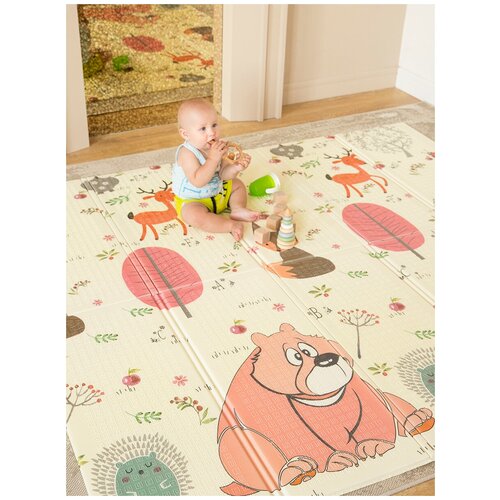 Детский коврик 180x200x1 /Детский развивающий коврик/Детский коврик для ползания/Коврик складной детский/Детский игровой коврик