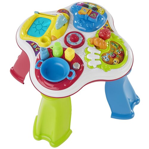 Развивающая игрушка Chicco Говорящий столик, разноцветный интерактивная развивающая игрушка chicco говорящий мишка teddy emotion бежевый синий