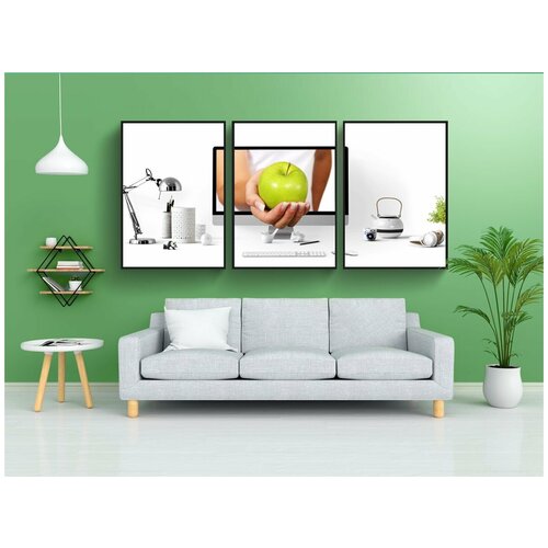 фото Набор модулных постеров для интерьера "яблоко, фрукты, здоровый" 60x90 см. в тубусе, без рамки lotsprints