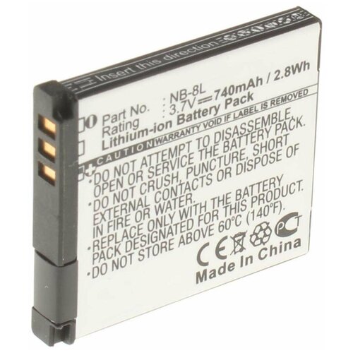 фото Аккумулятор ibatt ib-b1-f128 740mah для canon nb-8l,