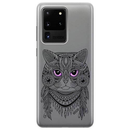 Ультратонкий силиконовый чехол-накладка для Samsung Galaxy S20 Ultra с 3D принтом Grand Cat ультратонкий силиконовый чехол накладка для samsung galaxy s20 ultra с 3d принтом grand wolf