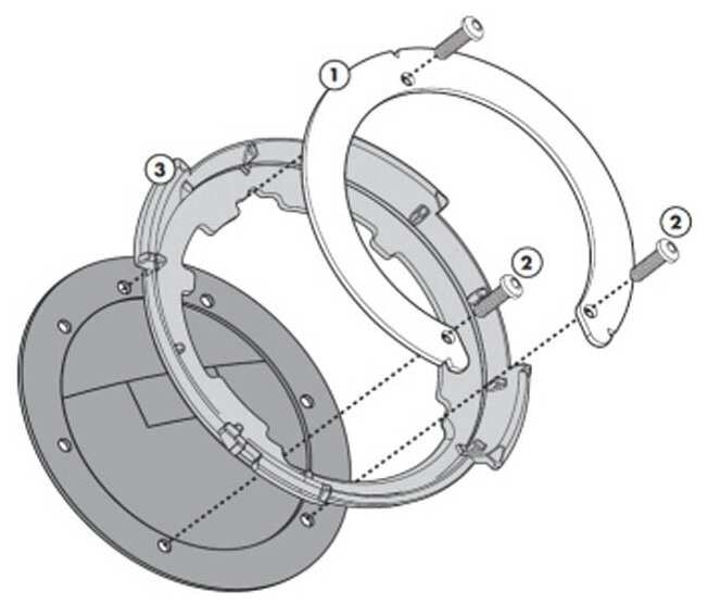 Крепеж TANKLOCK сумки на бак мотоцикла Honda Givi Black (BF03)