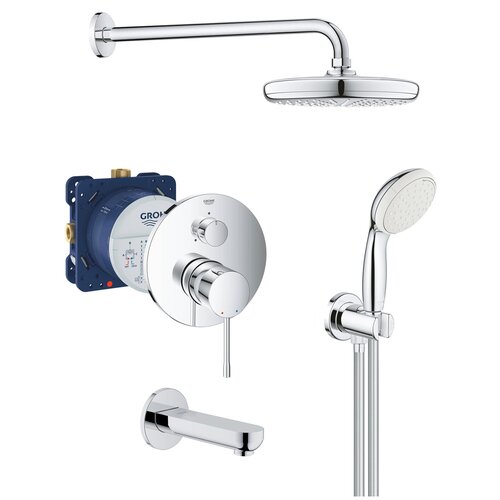 Душевая система Grohe Essence 210 с изливом для ванны, хром