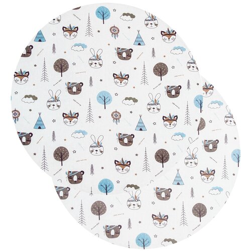 фото Комплект круглых простыней на резинке amarobaby 75х75х12 бязь (индейцы)-2 шт.