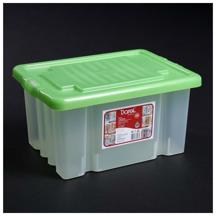 Ящик для хранения с крышкой Darel-box, 18 л, 40×30×23 см, цвет микс - фотография № 2