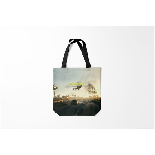 фото Сумка-шоппер / 40х40 см / геймерам / cyberpunk 2077 киберпанк z burnettie