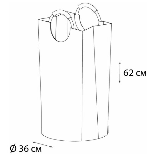 фото Корзина для белья fixsen loft style с алюминиевыми ручками серая (fx-1011)