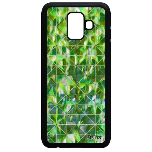 фото Красивый чехол на телефон // galaxy a6 2018 // "плиточный мотив" треугольник стиль, utaupia, зеленый