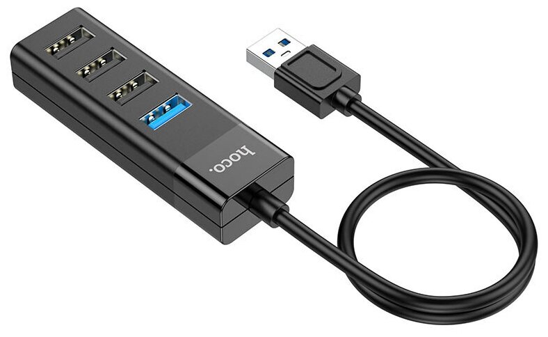 HOCO Разветвитель USB HUB Хаб 4 порта USB 20x3USB 30 черный HB25