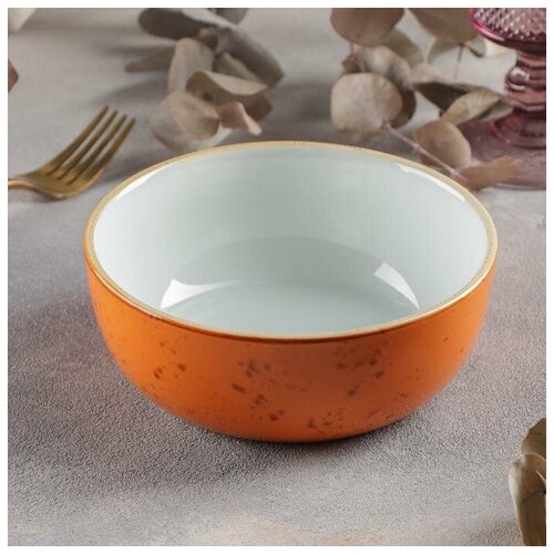 Салатник керамический «Созвездие», 550 мл, d=14,8 см, цвет оранжевый (1шт.)