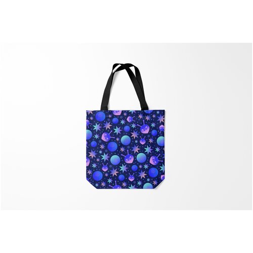 фото Сумка-шоппер / 40х40 см / неоновые принты / космос космический микс burnettie