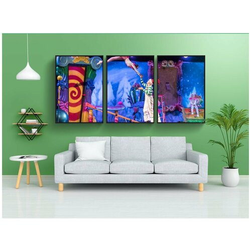 фото Набор модулных постеров для интерьера "акробаты, cirque du soleil, рождественское шоу" 60x90 см. в тубусе, без рамки lotsprints