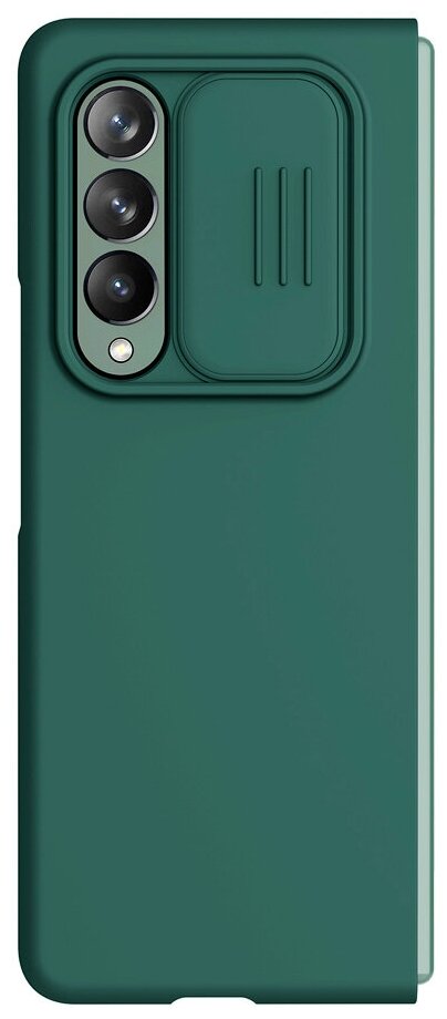 Чехол для телефона Samsung Galaxy Z Fold 3 Nillkin CamShield Silky Silicone Case темно-зеленый силиконовый с защитой камеры