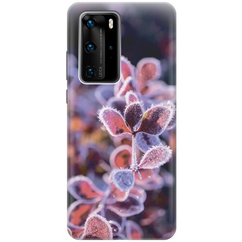фото Силиконовый чехол на huawei p40 pro / хуавей п40 про с принтом "иней на листочках gosso