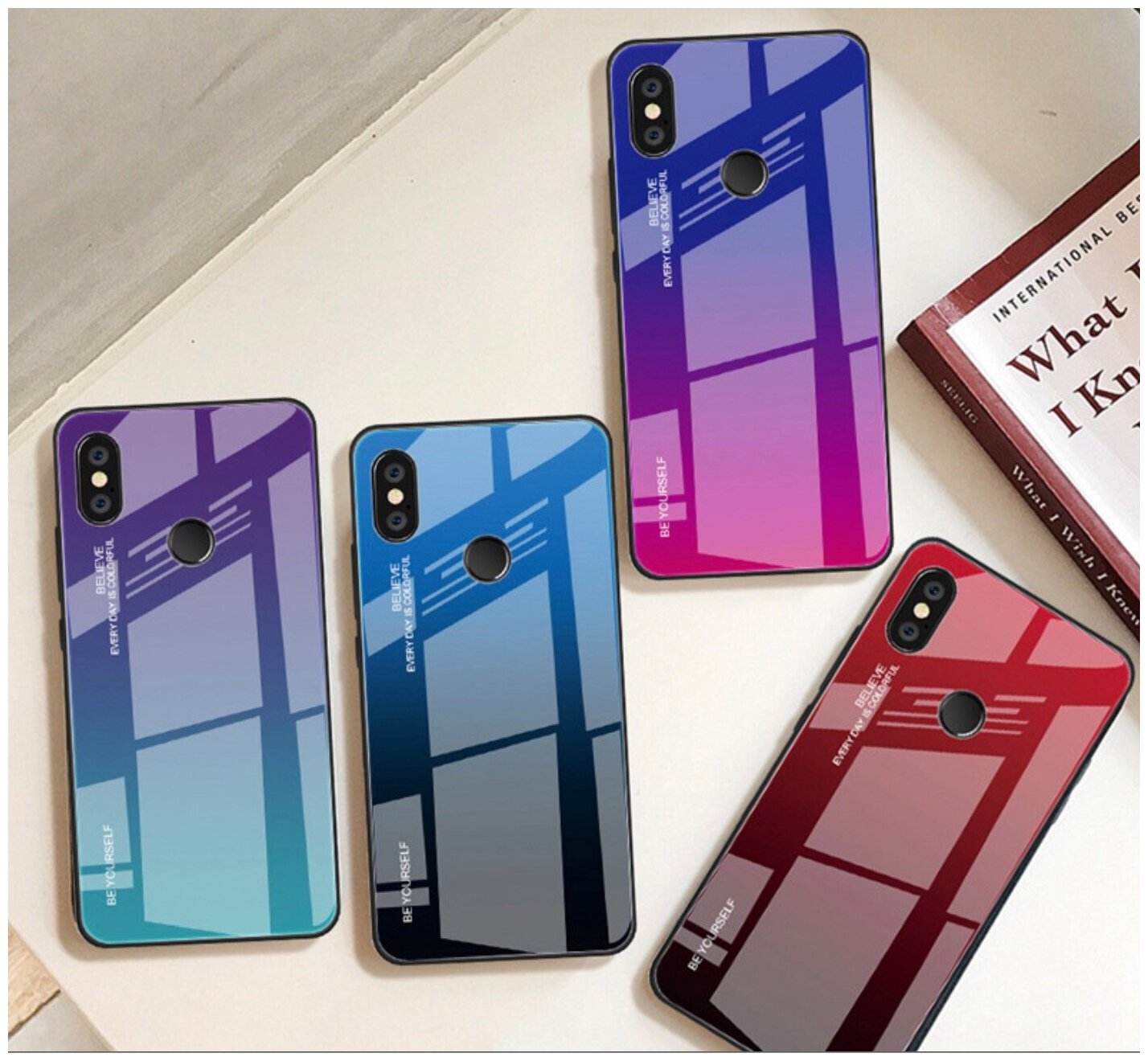 Чехол-бампер Mypads силиконовый для iPhone 7 Plus + 5.5 / iPhone 8 Plus (Айфон 7/ 8 плюс) с закаленным стеклом «тематика Градиент» синий