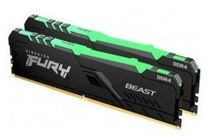Kingston DRAM 64GB 2666MHz DDR4 CL16 DIMM Kit 2x32Gb FURY Beast RGB KF426C16BBAK2 64 19947₽