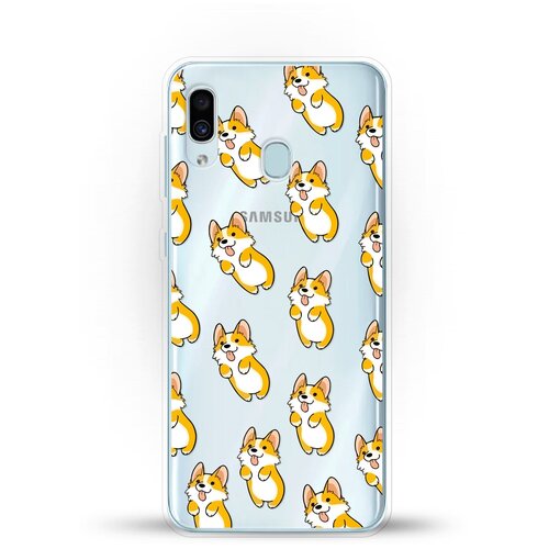 фото Силиконовый чехол узор из корги на samsung galaxy a20 andy & paul