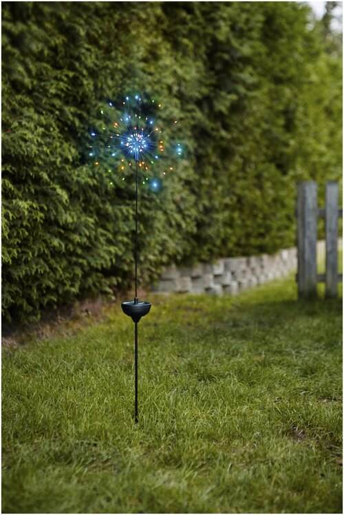 Садовый светильник Star Trading Firework на солнечной батарее, 1 м, разноцветный