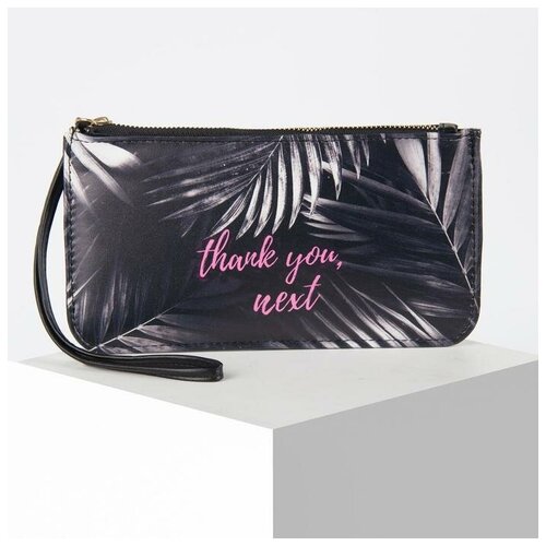 фото Nazamok кошелёк женский, 21.5х11.5х1.5 см, thank you, чёрный