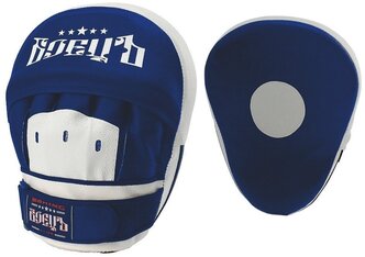 Лапы боксерские гнутые Боецъ 110 Blue/White