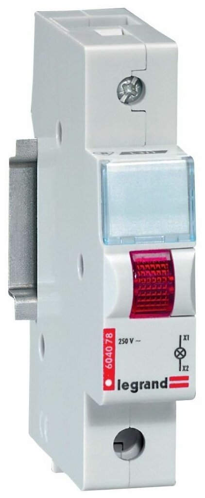 Модульный индикатор 604078 красный 230В со светодиодом Legrand - фотография № 1