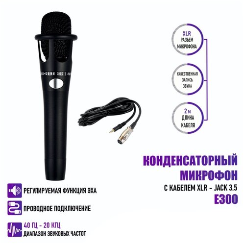 Конденсаторный микрофон E300 с кабелем XLR - jack 3.5