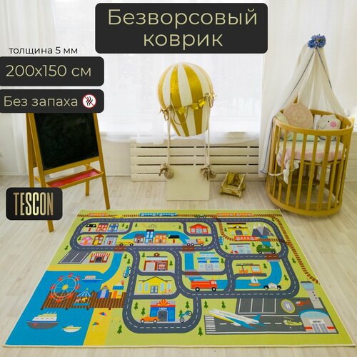 Детский безворсовый коврик TESCON 