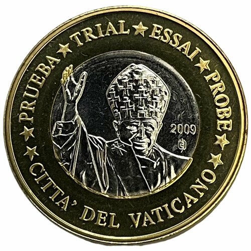 Ватикан 1 евро 2009 г. (Европа) Specimen (Проба) клуб нумизмат монета 5 евро ватикана 2009 года серебро понтифик бенедикт xvi