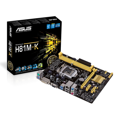 Материнская плата ASUS H81M-K Intel H81 LGA1150 mATX DDR3 571000₽