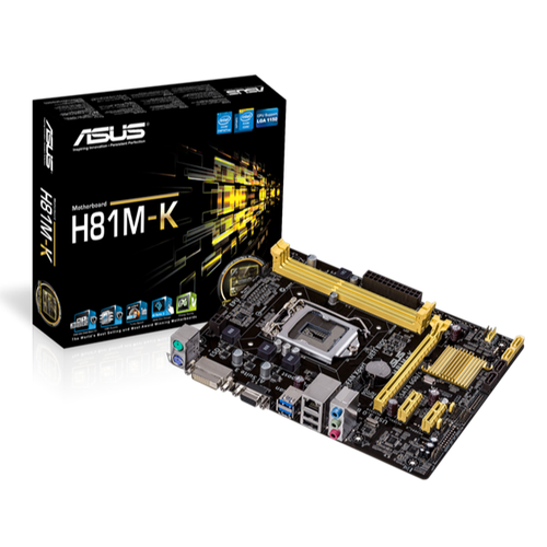 Материнская плата ASUS H81M-K (Intel H81, LGA1150, mATX, DDR3)