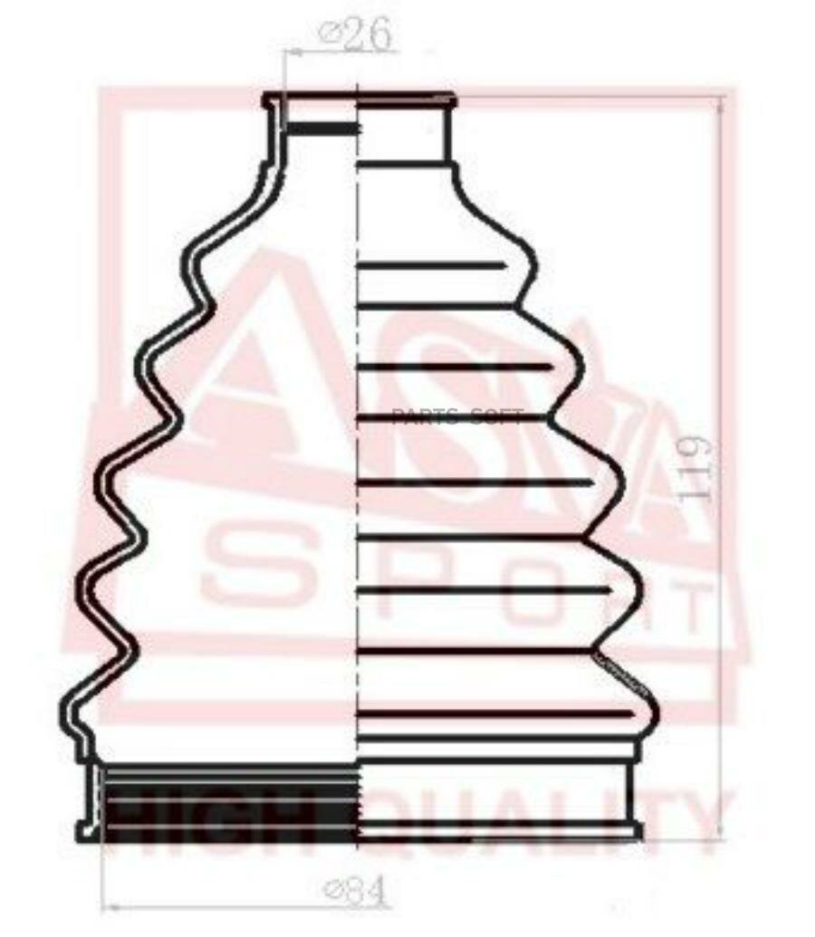 ASVA ASBT-XE70 Пыльник шрус (комплект без смазки) 25x84x108 BMW X5 E70 2007-