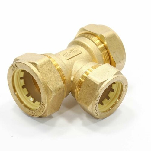 Тройник 25-20-25, Hydrosta TR, обжим-обжим, латунь