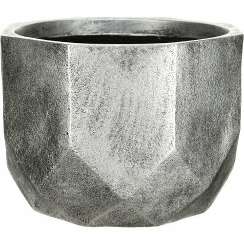 Горшок для цветов Idealist Lite DROUND37-SLV Геометри напольный, файберстоун, серебряный, 37х27 см, 29 литров