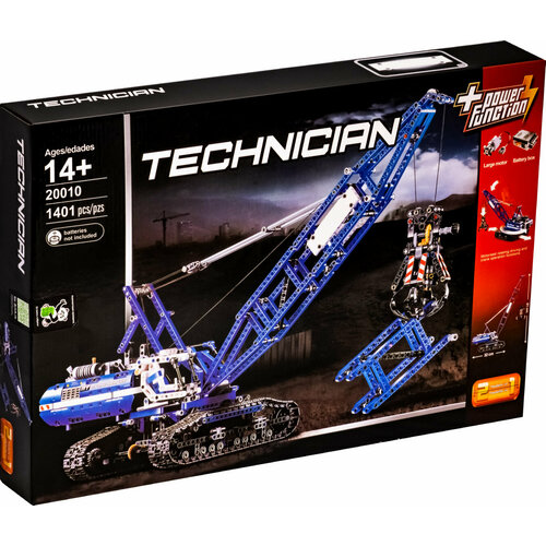 Конструктор Моторизированный гусеничный кран из 1401 деталей