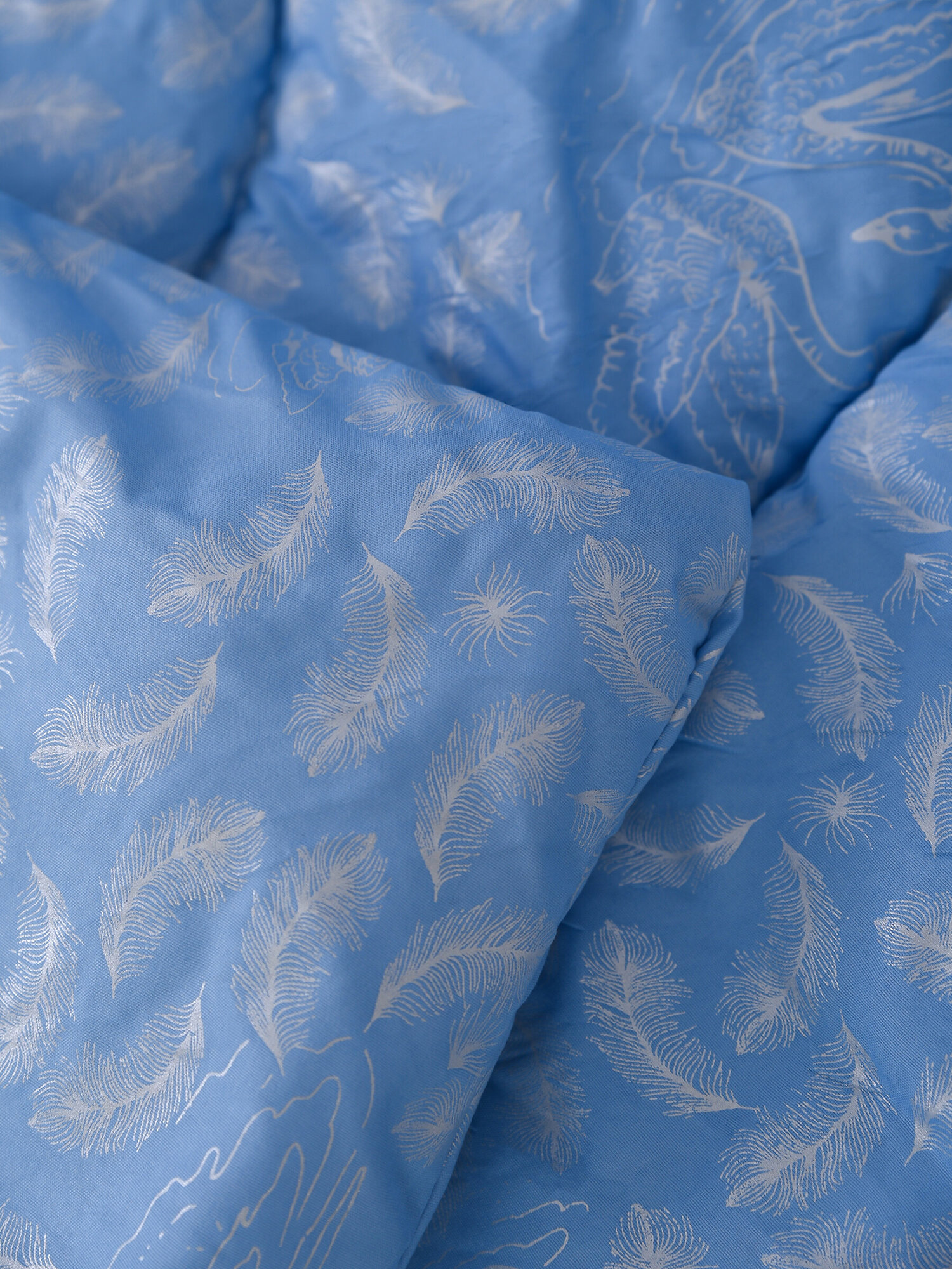 Одеяло 1,5-спальное с наполнителем из лебяжьего пуха, Мир-текстиль - фотография № 8